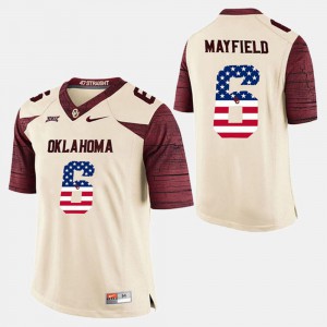 Baker Mayfield OU Jersey #6 For Men White US Flag Fashion 790572-493