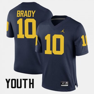 #10 Navy Alumni Football Game Kids Tom Brady Michigan Jersey 796733-727