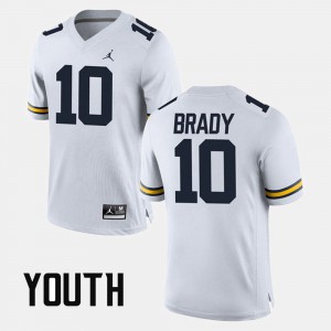 #10 For Kids Alumni Football Game White Tom Brady Michigan Jersey 319727-907