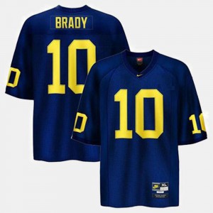 College Football Tom Brady Michigan Jersey #10 Blue Youth(Kids) 574736-934