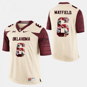 #6 Player Pictorial For Men Baker Mayfield OU Jersey White 262988-857